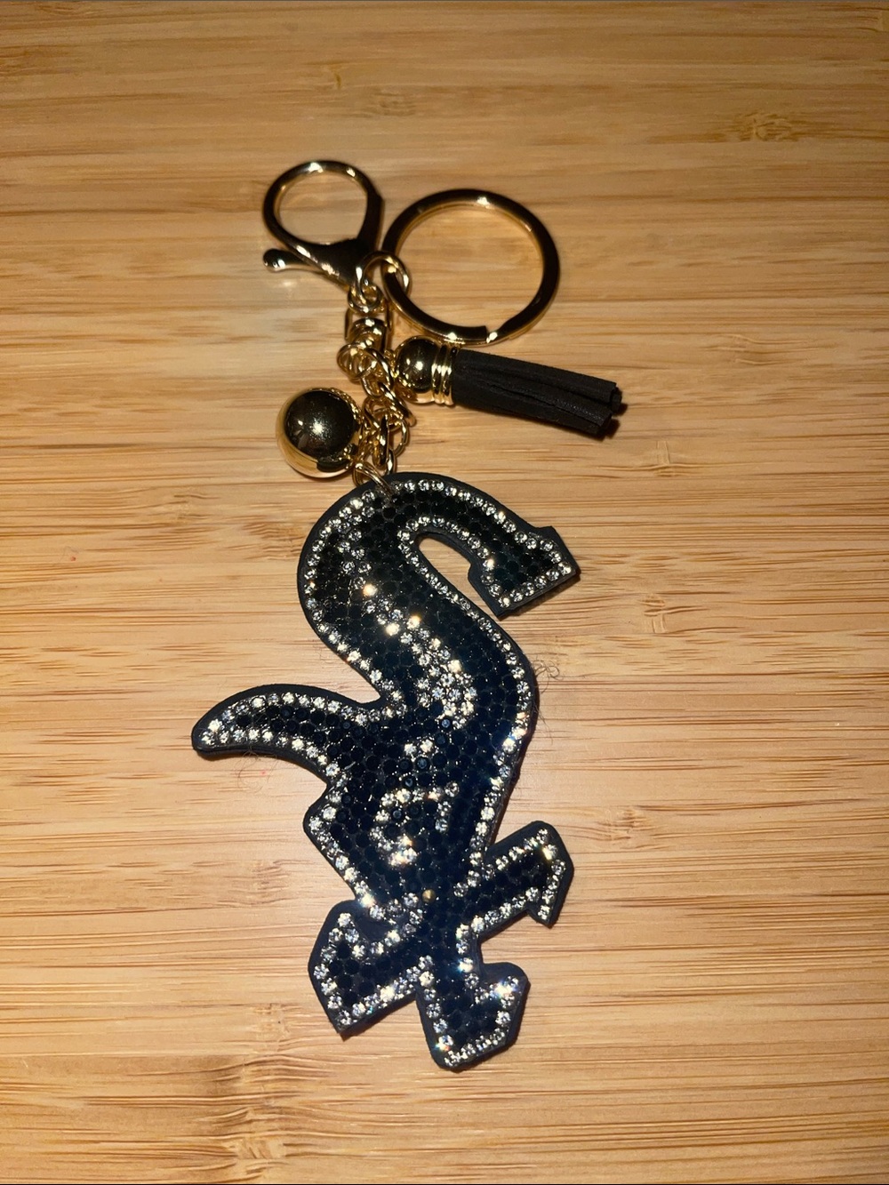 MLB - Chicago White Sox Puff Rhinestone Keychain Bag Charm